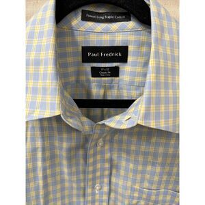 Paul Frederick 17-32‎ Plaid Check Long Sleeve Shirt Finest Long Staple Cotton